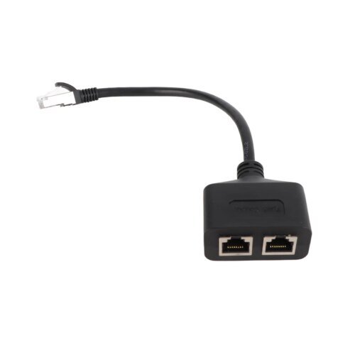 Universal RJ45 Ethernet Adapter Cable Extension 1 to 2 Port Excellent Connection Transmission Splitter Adapter for Home Office