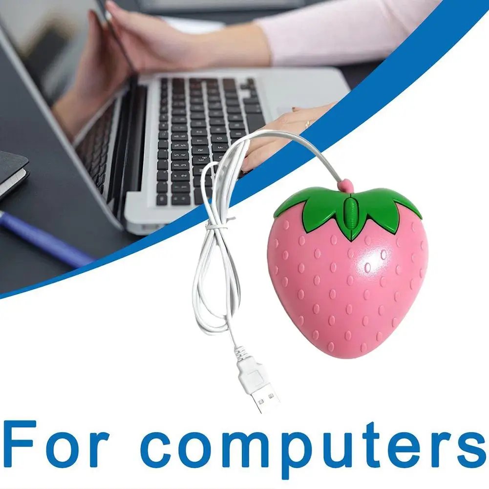 Wired Mouse Pink Strawberry Small Optical PC Computer Game Mouse Cute Creative Design Girls Birthday Gift For Office Laptop V1P8 Wired Mouse Pink Strawberry Small Optical PC Computer Game Mouse Cute Creative Design Girls Birthday Gift For Office Laptop V1P8