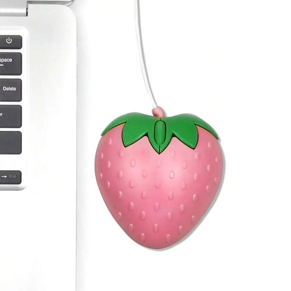 Wired Mouse Pink Strawberry Small Optical PC Computer Game Mouse Cute Creative Design Girls Birthday Gift For Office Laptop V1P8 Wired Mouse Pink Strawberry Small Optical PC Computer Game Mouse Cute Creative Design Girls Birthday Gift For Office Laptop V1P8