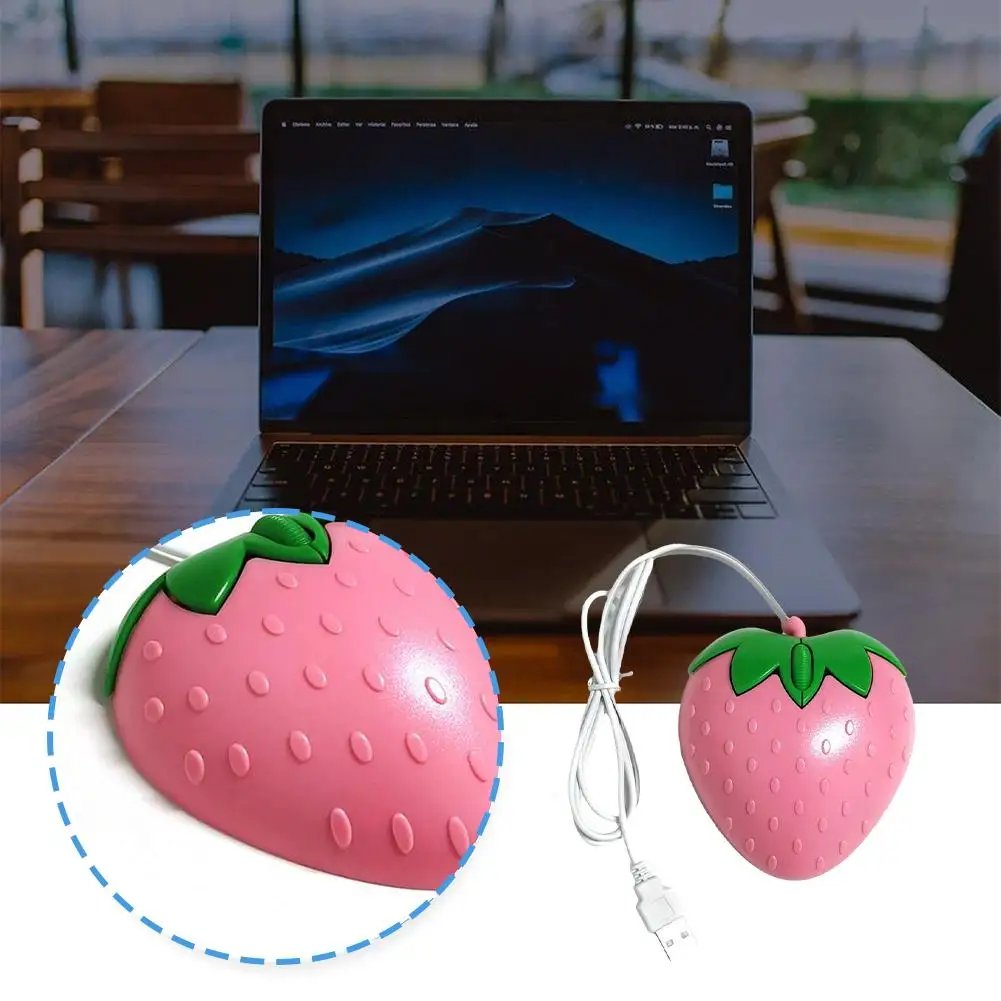 Wired Mouse Pink Strawberry Small Optical PC Computer Game Mouse Cute Creative Design Girls Birthday Gift For Office Laptop V1P8 Wired Mouse Pink Strawberry Small Optical PC Computer Game Mouse Cute Creative Design Girls Birthday Gift For Office Laptop V1P8