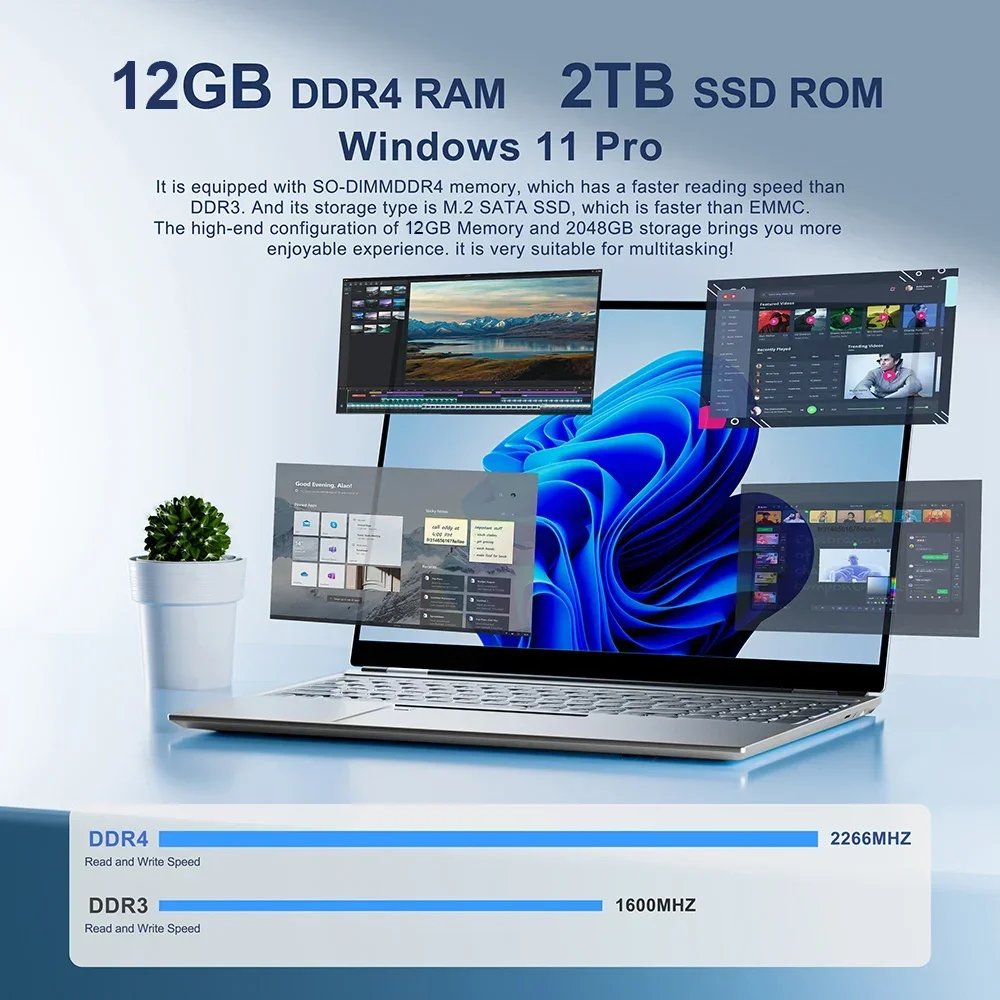 Laptop Intel i7 14.1 Inch 12GB RAM 512GB 1TB SSD Lightweight Business Computer Notebook FHD Gaming Portable Notebook Windows 11 - Image 4
