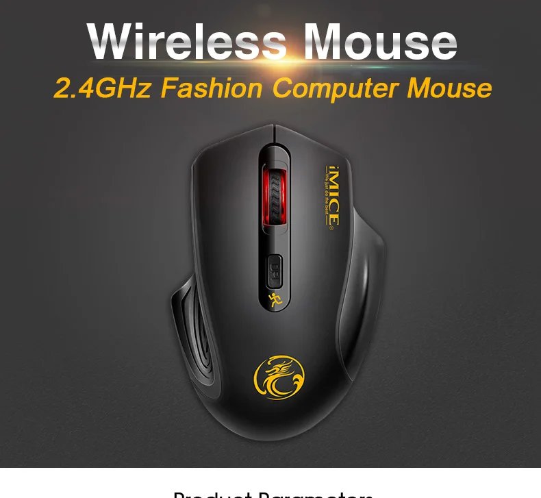 Wireless Mouse 2000DPI Adjustable USB 3.0 Receiver Optical Computer Mouse 2.4GHz Gaming Mice Ergonomic Design For Laptop