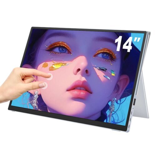Portable Monitor Touchscreen 14 Inch 1920X1200P Ultra-Slim HDR FHD IPS Travel Display with case and Speakers