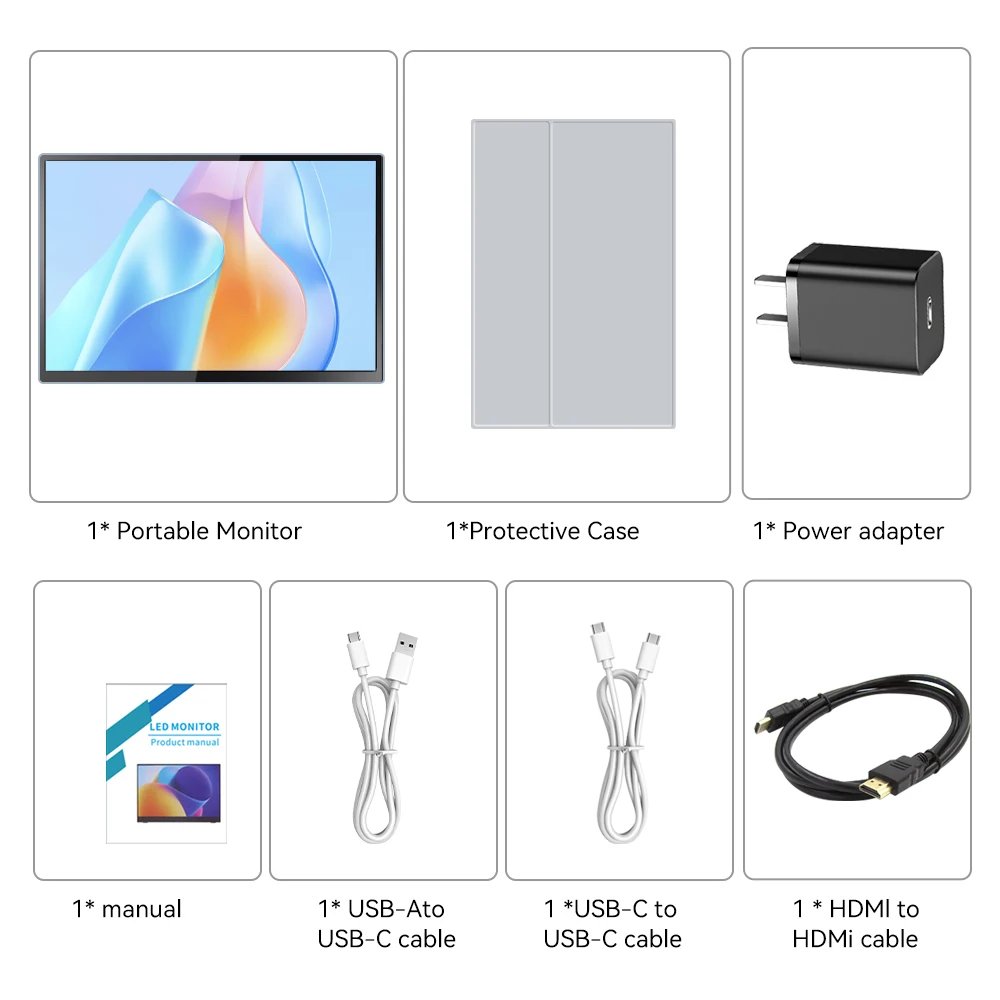 Portable Monitor Touchscreen 14 Inch 1920X1200P Ultra-Slim HDR FHD IPS Travel Display with case and Speakers Portable Monitor Touchscreen 14 Inch 1920X1200P Ultra-Slim HDR FHD IPS Travel Display with case and Speakers