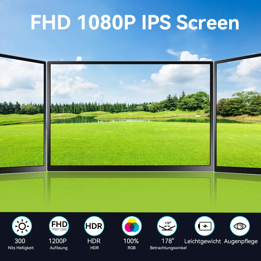 Portable Monitor Touchscreen 14 Inch 1920X1200P Ultra-Slim HDR FHD IPS Travel Display with case and Speakers Portable Monitor Touchscreen 14 Inch 1920X1200P Ultra-Slim HDR FHD IPS Travel Display with case and Speakers
