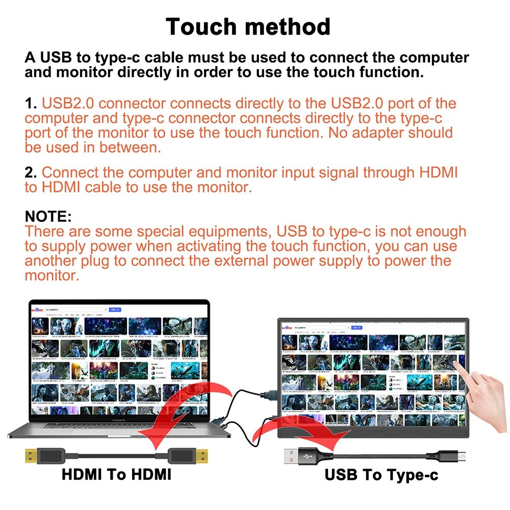 Portable Monitor Touchscreen 14 Inch 1920X1200P Ultra-Slim HDR FHD IPS Travel Display with case and Speakers Portable Monitor Touchscreen 14 Inch 1920X1200P Ultra-Slim HDR FHD IPS Travel Display with case and Speakers