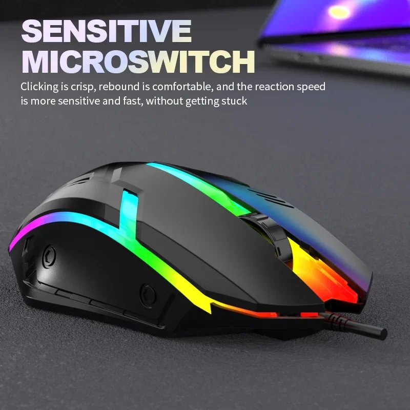 Limei S1 E Sports LED Luminous Backlit Wired Mouse USB Wired For Desktop Laptop Mute Office Computer Gaming Mouse - Image 5