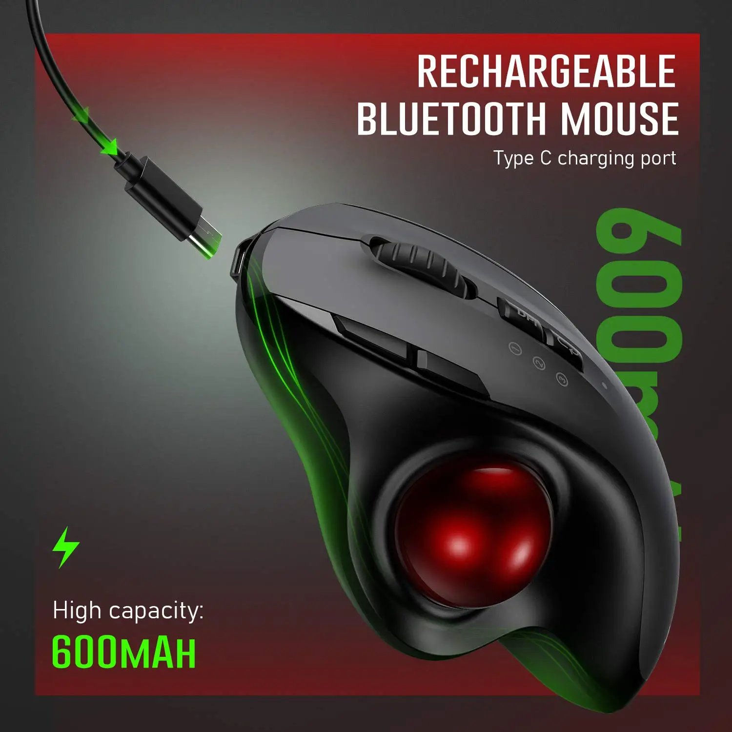 Trackball Wireless Mouse Rechargeable Bluetooth 2.4G USB Mouse Ergonomic Mice for Computer Android Windows 3 Adjustable DPI Trackball Wireless Mouse Rechargeable Bluetooth 2.4G USB Mouse Ergonomic Mice for Computer Android Windows 3 Adjustable DPI