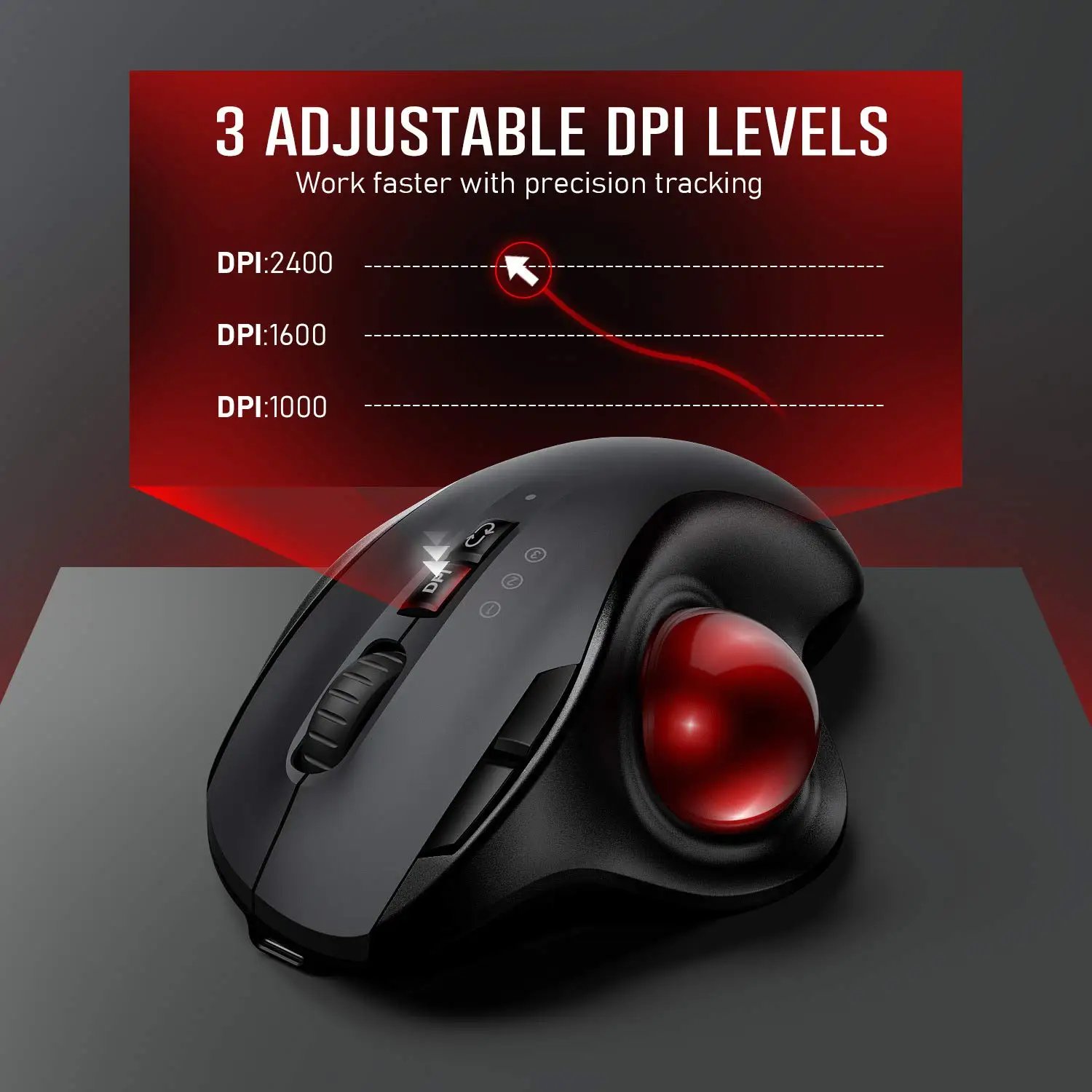 Trackball Wireless Mouse Rechargeable Bluetooth 2.4G USB Mouse Ergonomic Mice for Computer Android Windows 3 Adjustable DPI Trackball Wireless Mouse Rechargeable Bluetooth 2.4G USB Mouse Ergonomic Mice for Computer Android Windows 3 Adjustable DPI