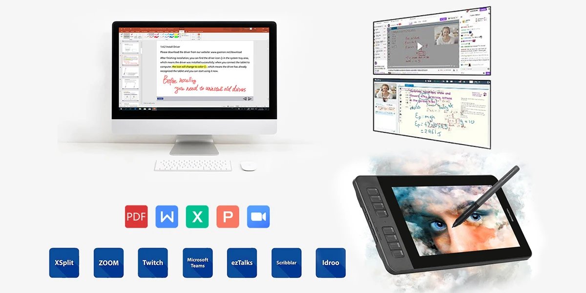 GAOMON PD1161 IPS HD Graphics Drawing Display Digital Tablet Monitor With 8 Shortcut Keys & 8192 Levels Battery-Free Pen