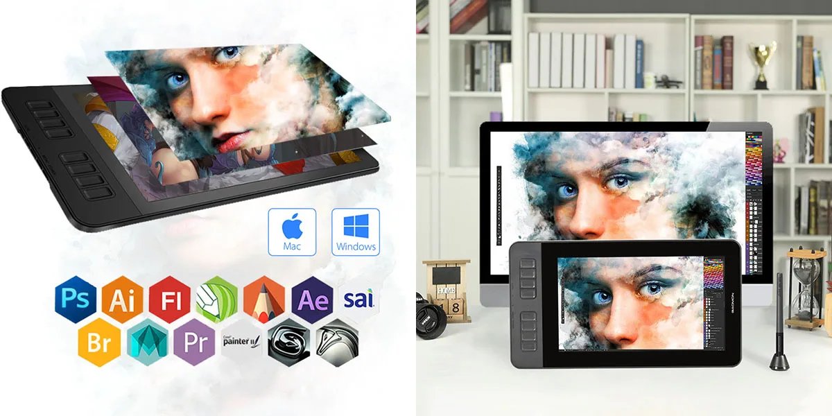 GAOMON PD1161 IPS HD Graphics Drawing Display Digital Tablet Monitor With 8 Shortcut Keys & 8192 Levels Battery-Free Pen