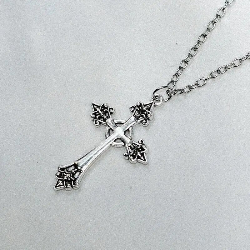 Black Rhinestone Cross Jesus Pendant Choker Necklace for Women Punk Vintage Double Layers Chain Boho Jewelry Fashion Party Gifts