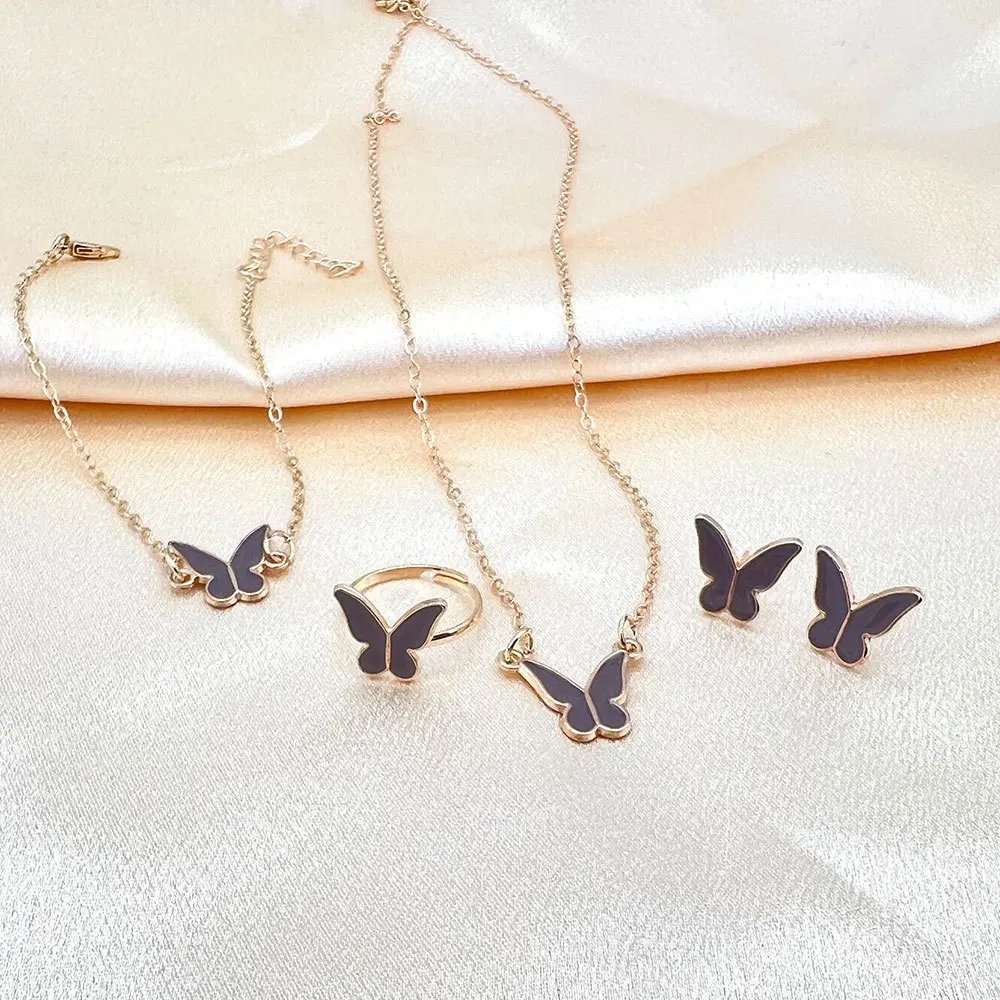 5PCS Personalized Butterfly Glazed Necklace, Exquisite, Small and Fashionable, High end, and High Sense Collar Chain Set 5PCS Personalized Butterfly Glazed Necklace, Exquisite, Small and Fashionable, High end, and High Sense Collar Chain Set