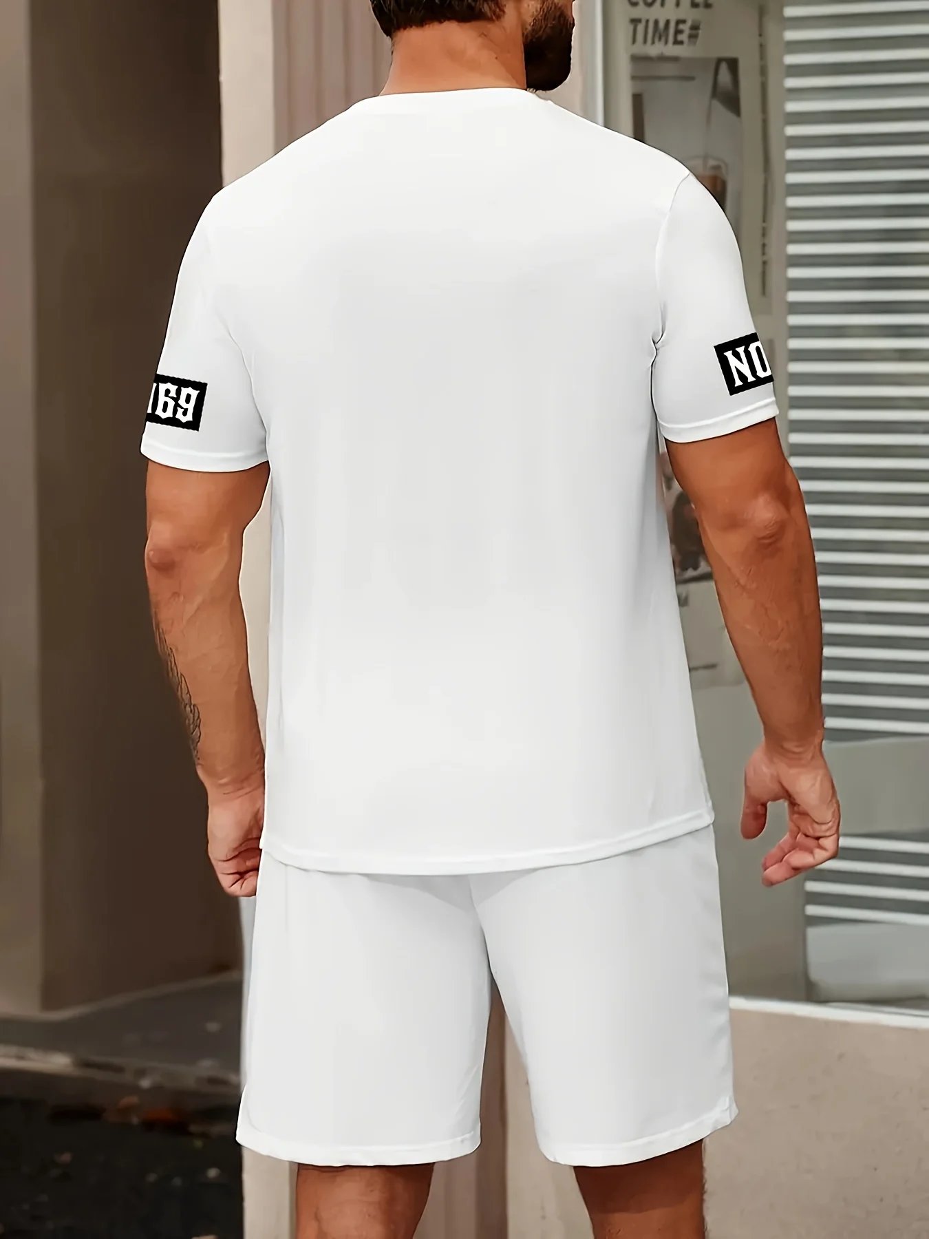 2025 Summer new men's set letter print casual fashion T-shirt Short sleeve shorts Sportswear casual everyday wear for both men a - Image 2