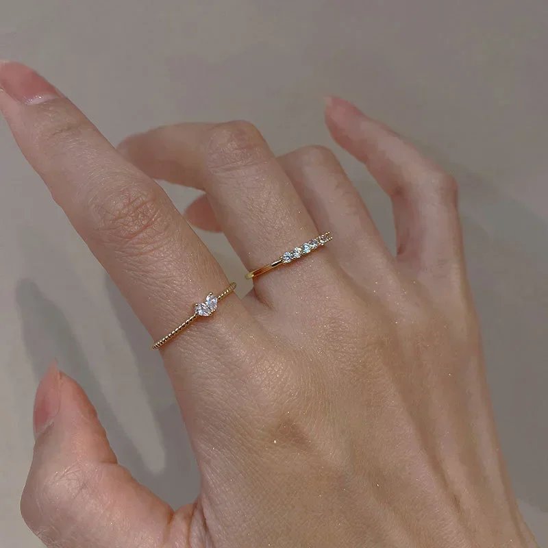 Luxury Zircon Heart Rings for Women Opening Adjustable Weave Rhinestone Ring Engagement Wedding Jewelry Fashion Girlfriend Gifts Luxury Zircon Heart Rings for Women Opening Adjustable Weave Rhinestone Ring Engagement Wedding Jewelry Fashion Girlfriend Gifts