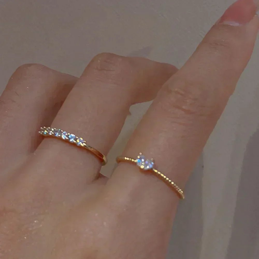 Luxury Zircon Heart Rings for Women Opening Adjustable Weave Rhinestone Ring Engagement Wedding Jewelry Fashion Girlfriend Gifts - Image 2