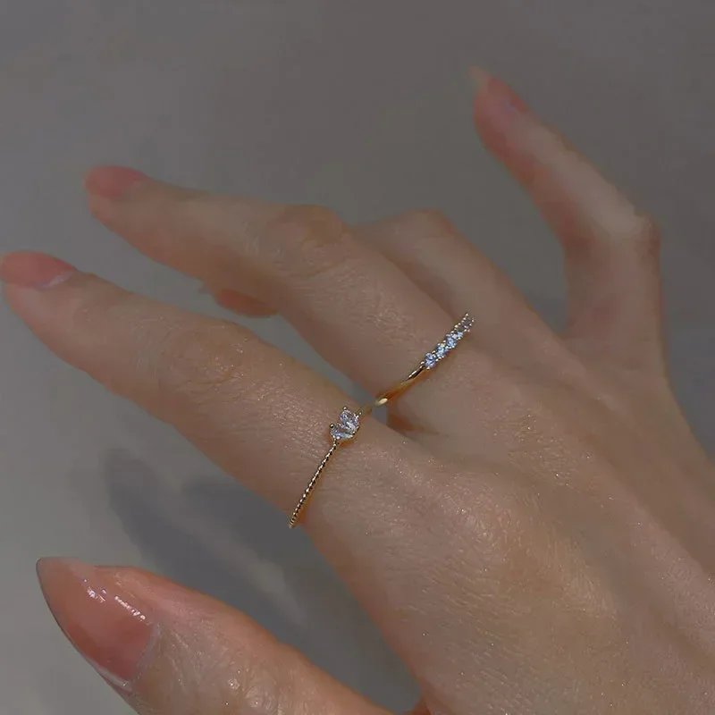 Luxury Zircon Heart Rings for Women Opening Adjustable Weave Rhinestone Ring Engagement Wedding Jewelry Fashion Girlfriend Gifts Luxury Zircon Heart Rings for Women Opening Adjustable Weave Rhinestone Ring Engagement Wedding Jewelry Fashion Girlfriend Gifts