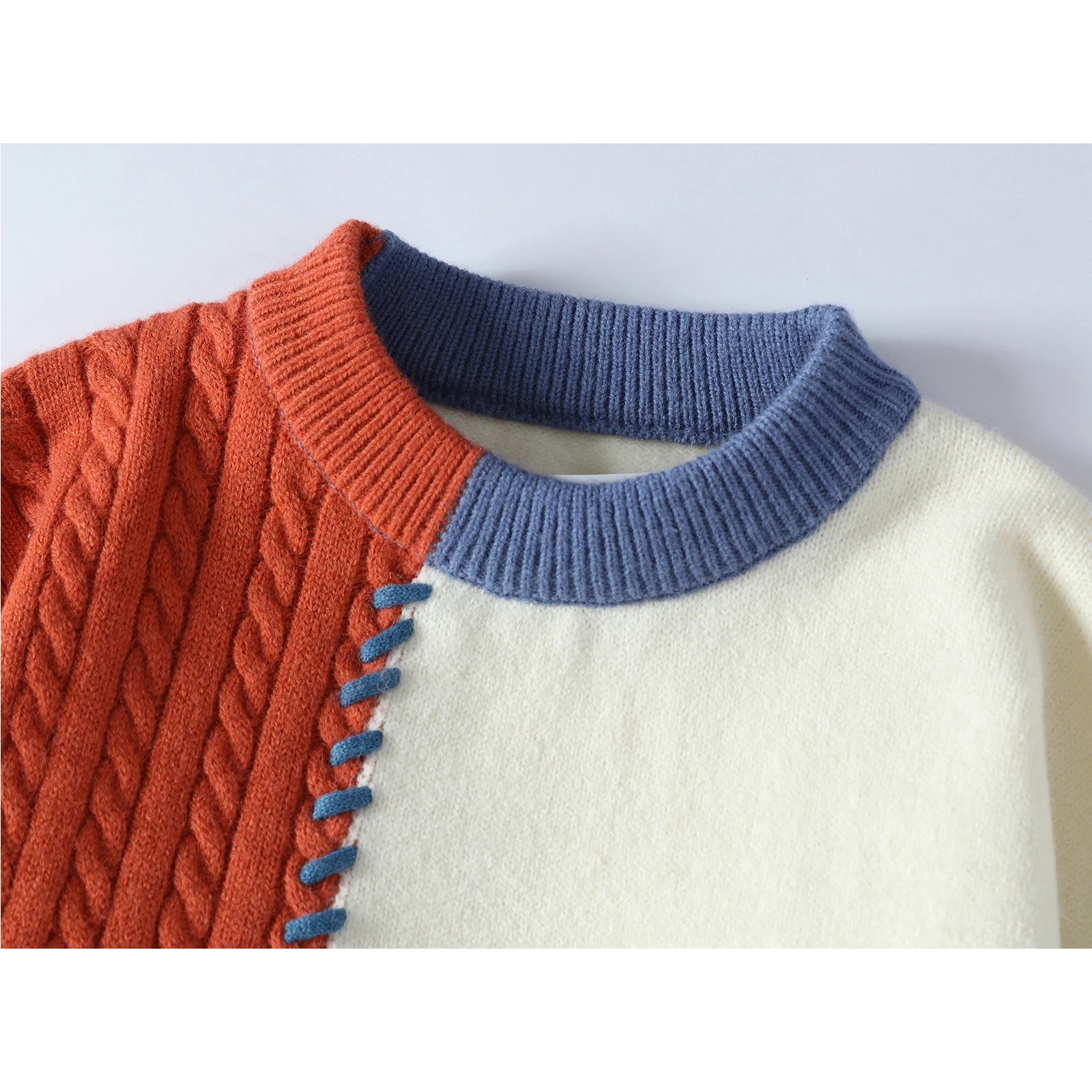 2025 Fall Winter Warm Men Sweaters Korean Style Patchwork Pullovers Round Neck Knitted Sweater Men Women Fashion Knitwear 2025 Fall Winter Warm Men Sweaters Korean Style Patchwork Pullovers Round Neck Knitted Sweater Men Women Fashion Knitwear