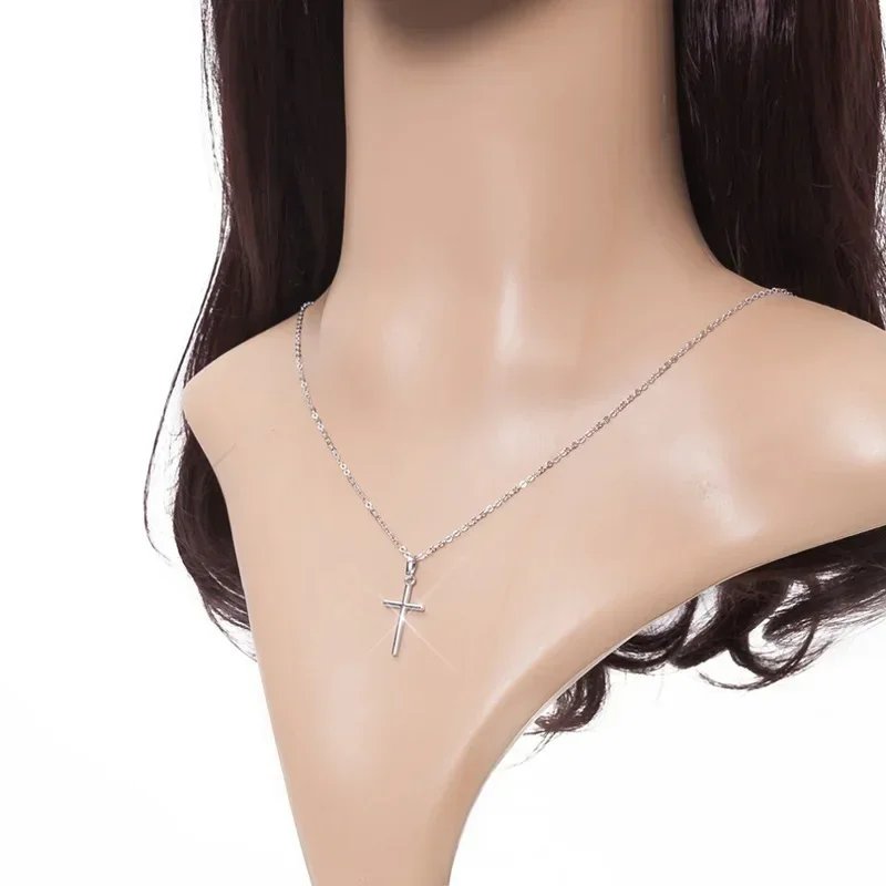 Luxury Zircon Cross Pendants Necklace Fashion Light Golden Silver Color for Men Women Jewelry Chain Accessory - Image 6