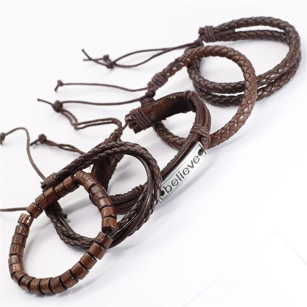 10 Pcs/set Black Wrap Woven New Fashion Handmade Men Bracelets Male Women Leather Bracelets Men Bangle Wholesale Jewelry Gift 10 Pcs/set Black Wrap Woven New Fashion Handmade Men Bracelets Male Women Leather Bracelets Men Bangle Wholesale Jewelry Gift
