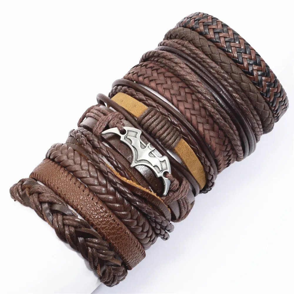 10 Pcs/set Black Wrap Woven New Fashion Handmade Men Bracelets Male Women Leather Bracelets Men Bangle Wholesale Jewelry Gift 10 Pcs/set Black Wrap Woven New Fashion Handmade Men Bracelets Male Women Leather Bracelets Men Bangle Wholesale Jewelry Gift