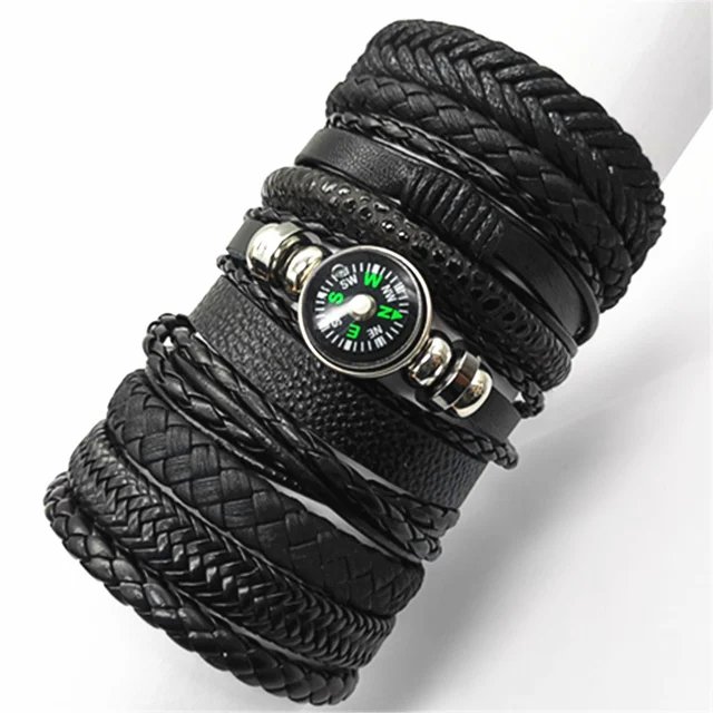 10 Pcs/set Black Wrap Woven New Fashion Handmade Men Bracelets Male Women Leather Bracelets Men Bangle Wholesale Jewelry Gift 10 Pcs/set Black Wrap Woven New Fashion Handmade Men Bracelets Male Women Leather Bracelets Men Bangle Wholesale Jewelry Gift