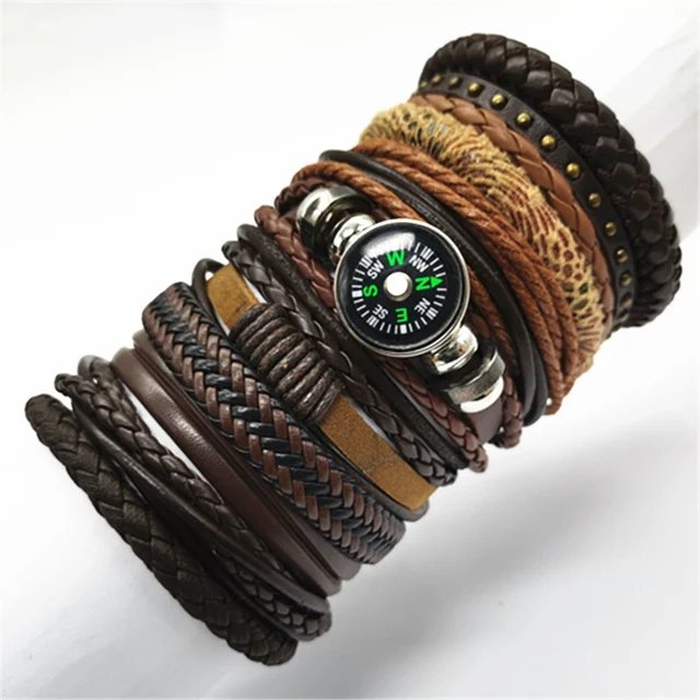 10 Pcs/set Black Wrap Woven New Fashion Handmade Men Bracelets Male Women Leather Bracelets Men Bangle Wholesale Jewelry Gift 10 Pcs/set Black Wrap Woven New Fashion Handmade Men Bracelets Male Women Leather Bracelets Men Bangle Wholesale Jewelry Gift