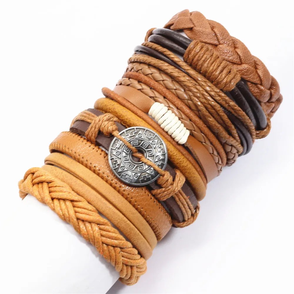 10 Pcs/set Black Wrap Woven New Fashion Handmade Men Bracelets Male Women Leather Bracelets Men Bangle Wholesale Jewelry Gift 10 Pcs/set Black Wrap Woven New Fashion Handmade Men Bracelets Male Women Leather Bracelets Men Bangle Wholesale Jewelry Gift