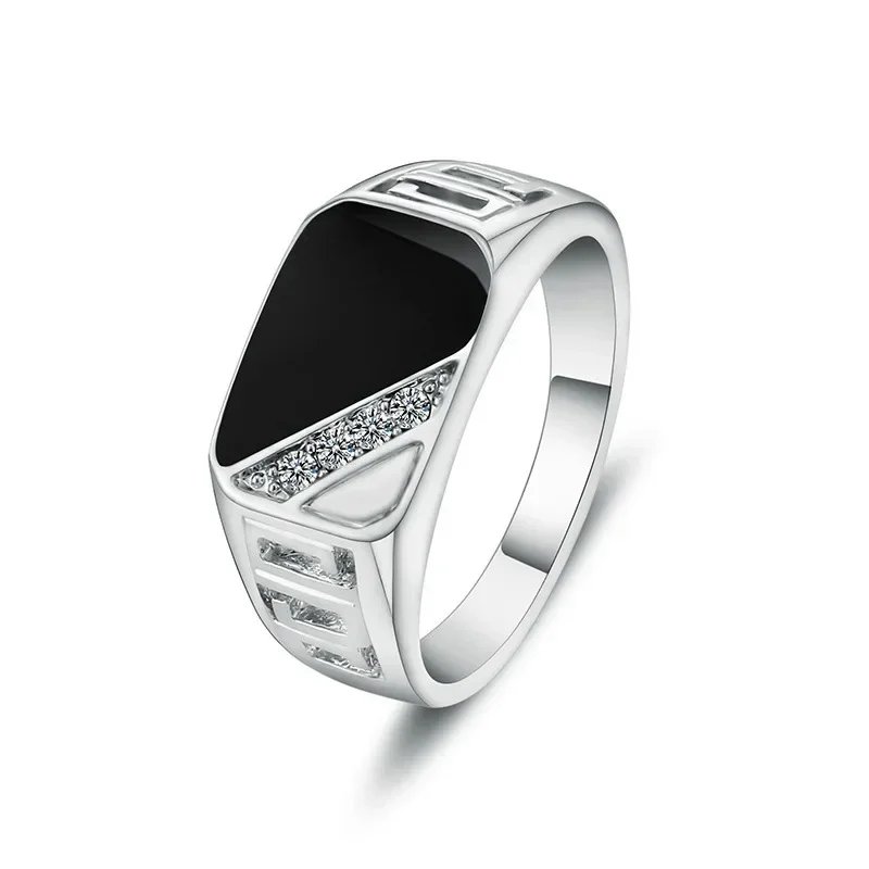 New Metal Glossy Rings for Men Geometric Width Signet Square Finger Punk Style Fashion Ring Jewelry Accessories Anillo Hombre - Image 2