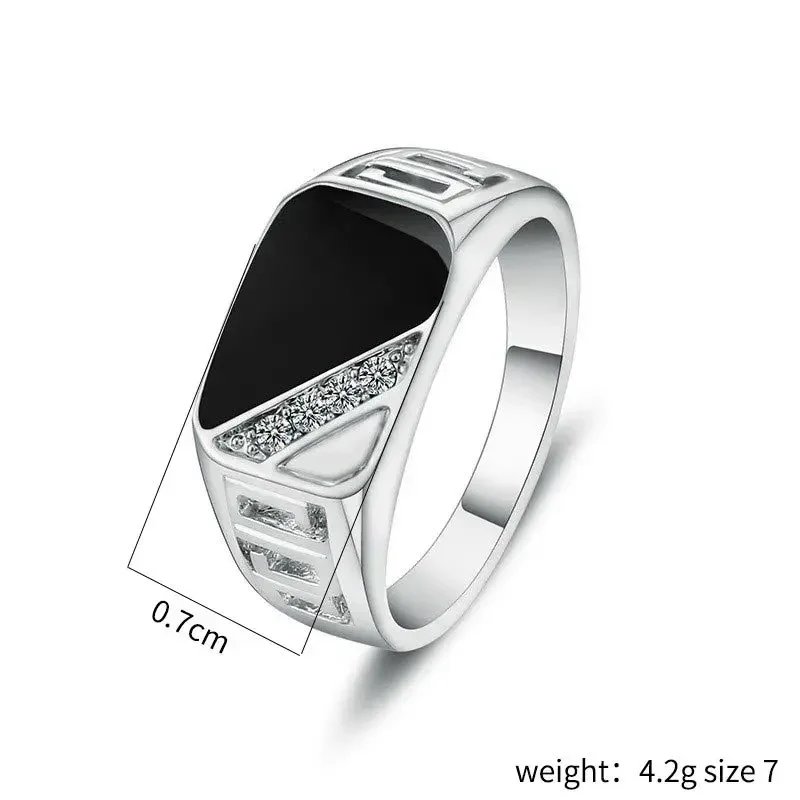 New Metal Glossy Rings for Men Geometric Width Signet Square Finger Punk Style Fashion Ring Jewelry Accessories Anillo Hombre - Image 6