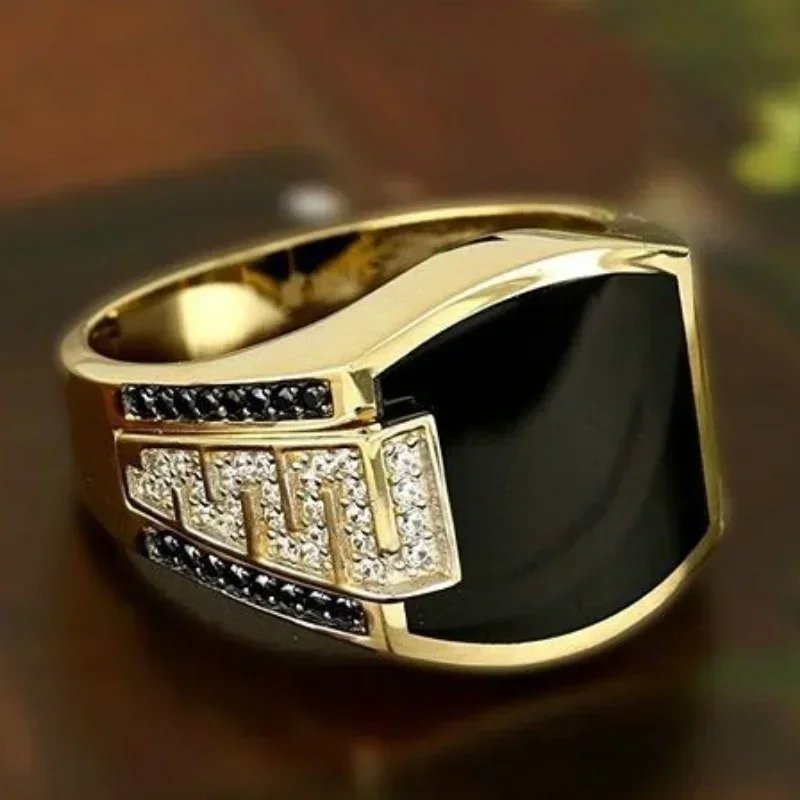 New Metal Glossy Rings for Men Geometric Width Signet Square Finger Punk Style Fashion Ring Jewelry Accessories Anillo Hombre New Metal Glossy Rings for Men Geometric Width Signet Square Finger Punk Style Fashion Ring Jewelry Accessories Anillo Hombre
