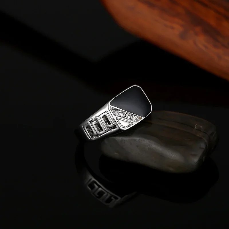 New Metal Glossy Rings for Men Geometric Width Signet Square Finger Punk Style Fashion Ring Jewelry Accessories Anillo Hombre