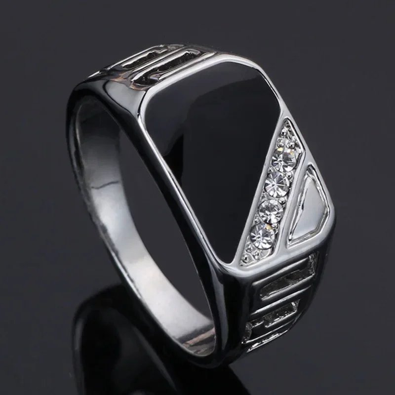 New Metal Glossy Rings for Men Geometric Width Signet Square Finger Punk Style Fashion Ring Jewelry Accessories Anillo Hombre - Image 3