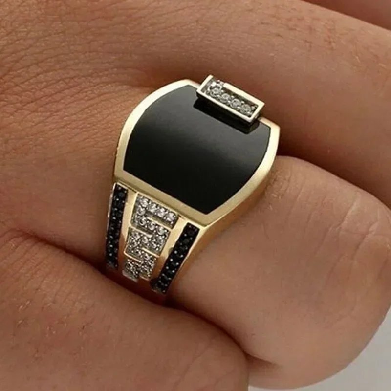 New Metal Glossy Rings for Men Geometric Width Signet Square Finger Punk Style Fashion Ring Jewelry Accessories Anillo Hombre New Metal Glossy Rings for Men Geometric Width Signet Square Finger Punk Style Fashion Ring Jewelry Accessories Anillo Hombre