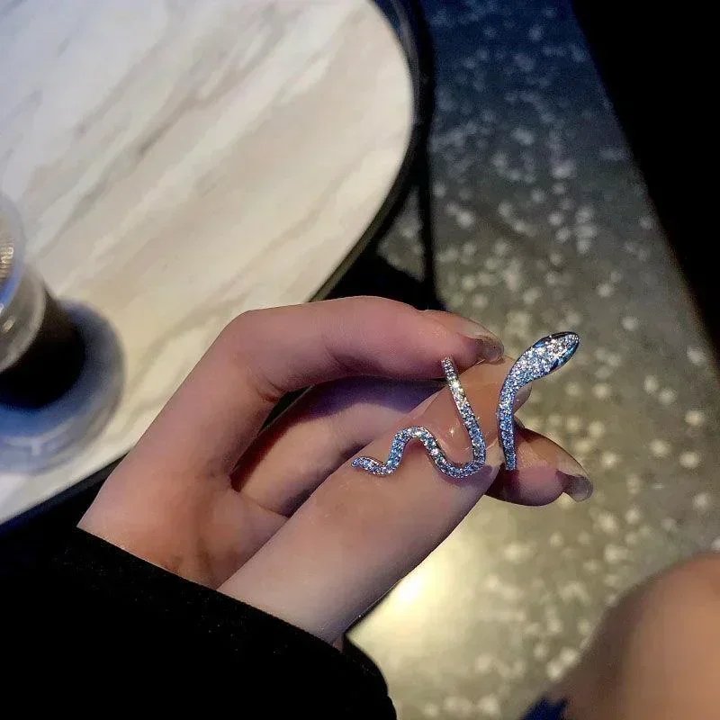 Women Gothic Open Snake Ring Adjustable Animal Rings Reptile Fashion Punk Personality Jewelry Accessories Jewellery Tentacles