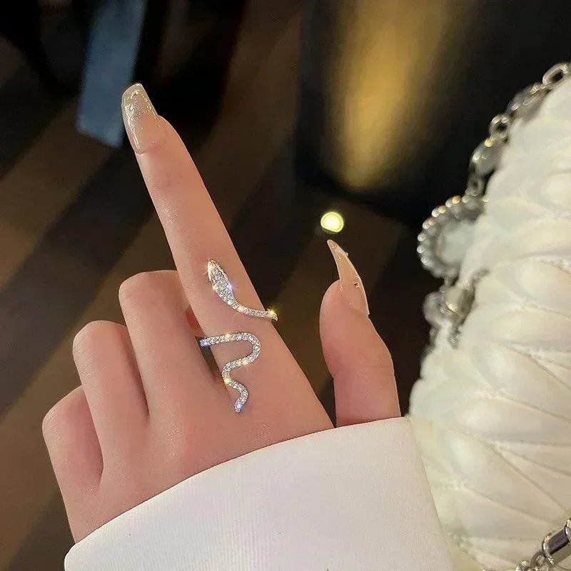Women Gothic Open Snake Ring Adjustable Animal Rings Reptile Fashion Punk Personality Jewelry Accessories Jewellery Tentacles