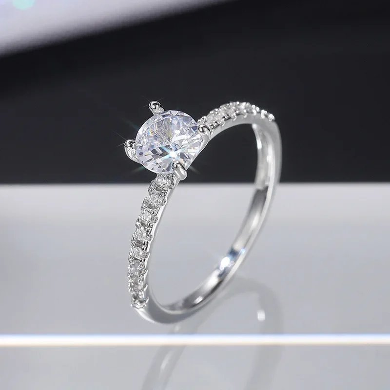 925 Sterling Silver Wedding Engagement Ring for Women Female Romantic Girlfriend Birthday Gift Fashion Crystal Zircon Jewelry - Image 2