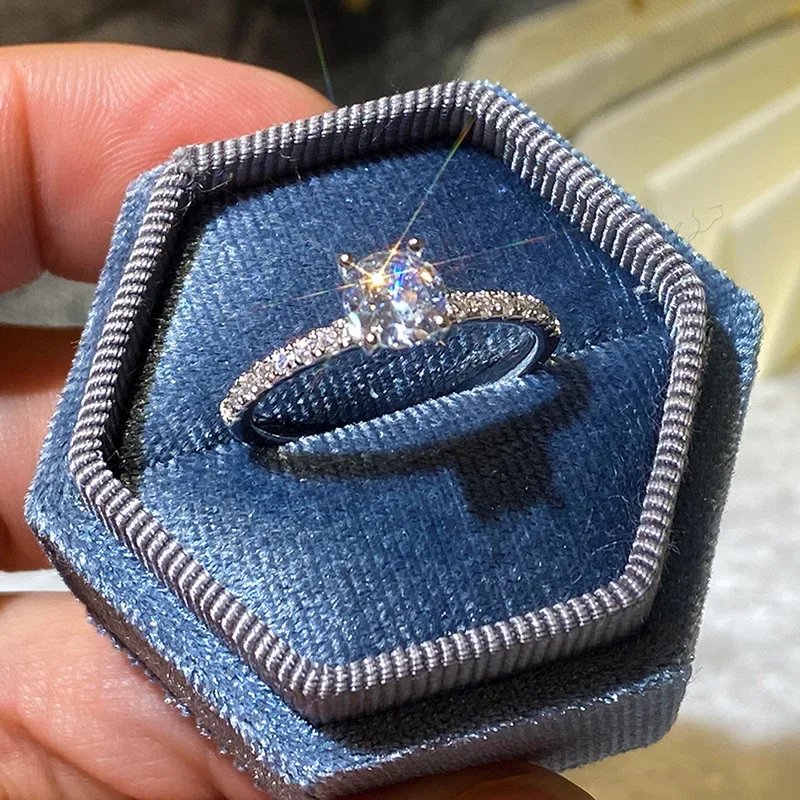 925 Sterling Silver Wedding Engagement Ring for Women Female Romantic Girlfriend Birthday Gift Fashion Crystal Zircon Jewelry - Image 4