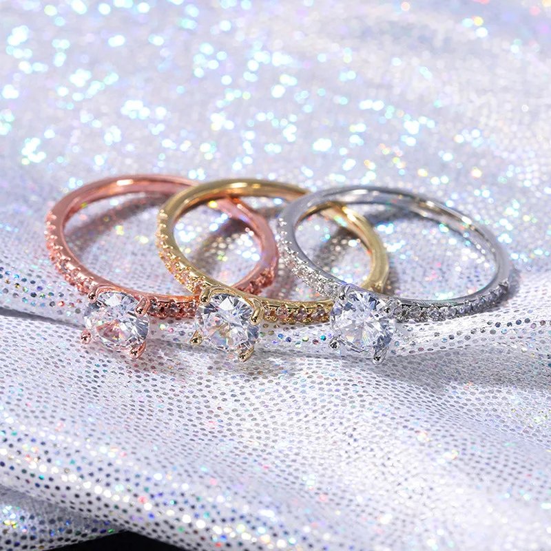 925 Sterling Silver Wedding Engagement Ring for Women Female Romantic Girlfriend Birthday Gift Fashion Crystal Zircon Jewelry 925 Sterling Silver Wedding Engagement Ring for Women Female Romantic Girlfriend Birthday Gift Fashion Crystal Zircon Jewelry
