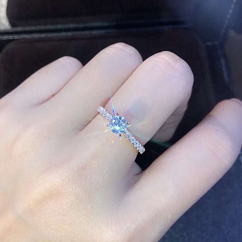925 Sterling Silver Wedding Engagement Ring for Women Female Romantic Girlfriend Birthday Gift Fashion Crystal Zircon Jewelry 925 Sterling Silver Wedding Engagement Ring for Women Female Romantic Girlfriend Birthday Gift Fashion Crystal Zircon Jewelry