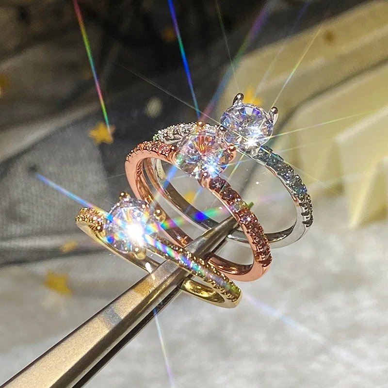 925 Sterling Silver Wedding Engagement Ring for Women Female Romantic Girlfriend Birthday Gift Fashion Crystal Zircon Jewelry 925 Sterling Silver Wedding Engagement Ring for Women Female Romantic Girlfriend Birthday Gift Fashion Crystal Zircon Jewelry