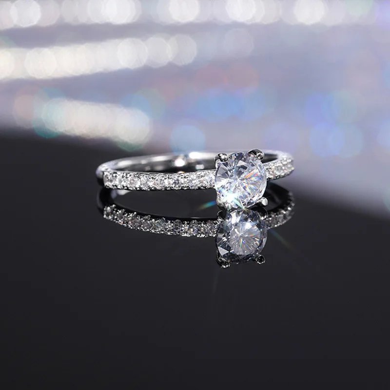925 Sterling Silver Wedding Engagement Ring for Women Female Romantic Girlfriend Birthday Gift Fashion Crystal Zircon Jewelry 925 Sterling Silver Wedding Engagement Ring for Women Female Romantic Girlfriend Birthday Gift Fashion Crystal Zircon Jewelry