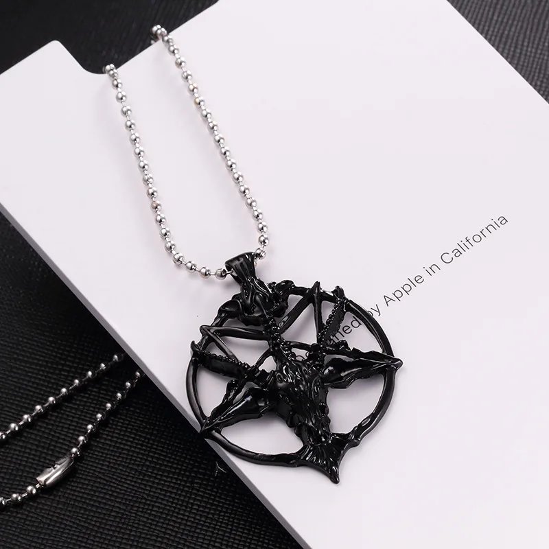 Fashion Jewelry Vintage Charm Women Men Pentagram Pan God Skull Goat Head Pendant Chain Necklaces Fashion Jewelry Vintage Charm Women Men Pentagram Pan God Skull Goat Head Pendant Chain Necklaces