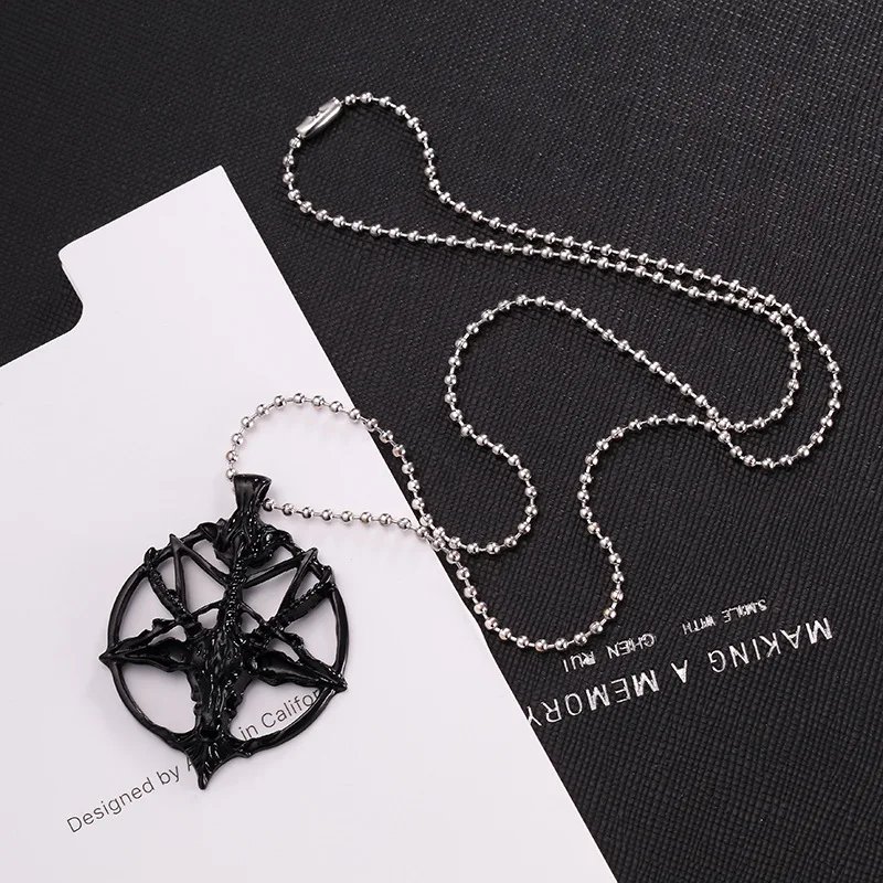 Fashion Jewelry Vintage Charm Women Men Pentagram Pan God Skull Goat Head Pendant Chain Necklaces Fashion Jewelry Vintage Charm Women Men Pentagram Pan God Skull Goat Head Pendant Chain Necklaces