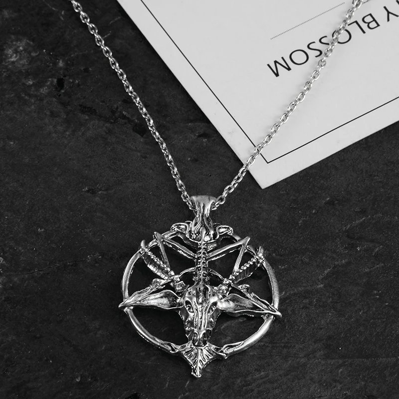 Fashion Jewelry Vintage Charm Women Men Pentagram Pan God Skull Goat Head Pendant Chain Necklaces Fashion Jewelry Vintage Charm Women Men Pentagram Pan God Skull Goat Head Pendant Chain Necklaces
