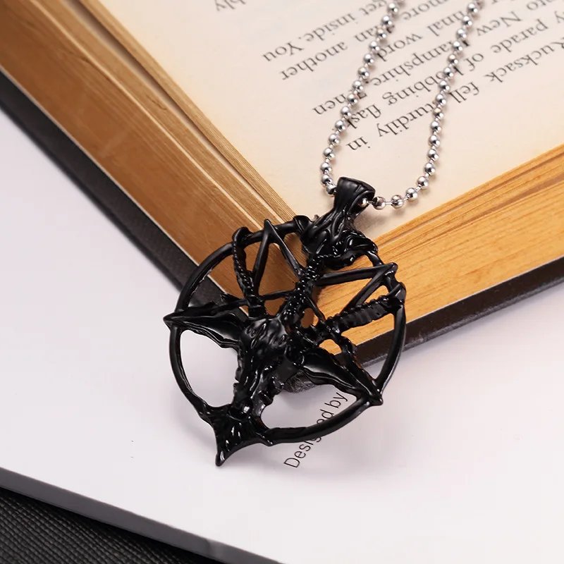 Fashion Jewelry Vintage Charm Women Men Pentagram Pan God Skull Goat Head Pendant Chain Necklaces - Image 6