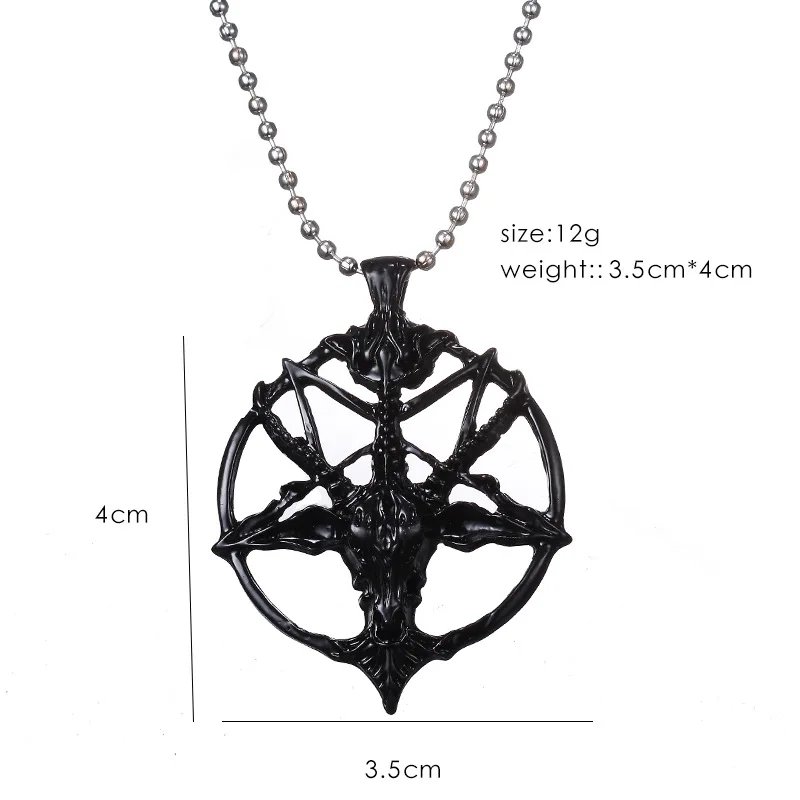 Fashion Jewelry Vintage Charm Women Men Pentagram Pan God Skull Goat Head Pendant Chain Necklaces - Image 2