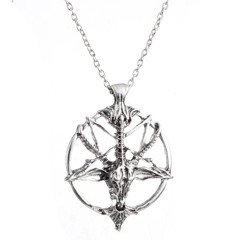 Fashion Jewelry Vintage Charm Women Men Pentagram Pan God Skull Goat Head Pendant Chain Necklaces Fashion Jewelry Vintage Charm Women Men Pentagram Pan God Skull Goat Head Pendant Chain Necklaces