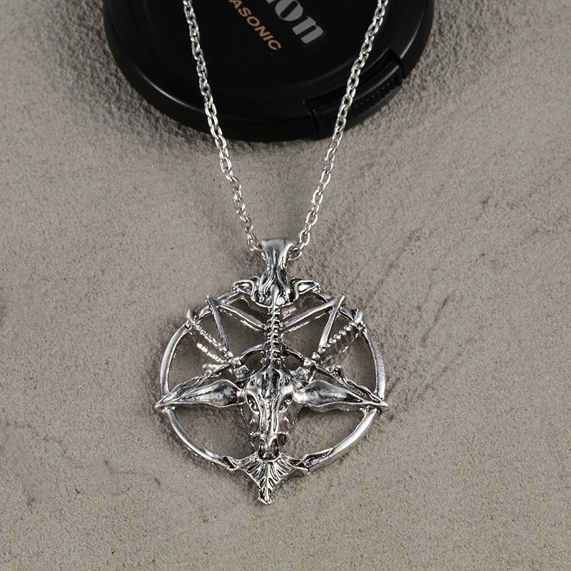 Fashion Jewelry Vintage Charm Women Men Pentagram Pan God Skull Goat Head Pendant Chain Necklaces Fashion Jewelry Vintage Charm Women Men Pentagram Pan God Skull Goat Head Pendant Chain Necklaces