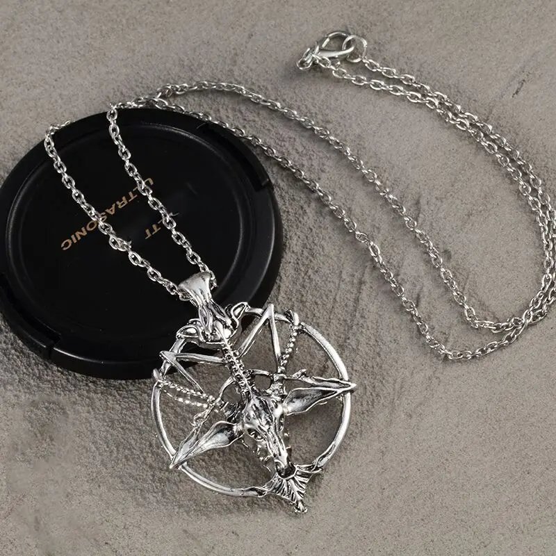 Fashion Jewelry Vintage Charm Women Men Pentagram Pan God Skull Goat Head Pendant Chain Necklaces Fashion Jewelry Vintage Charm Women Men Pentagram Pan God Skull Goat Head Pendant Chain Necklaces